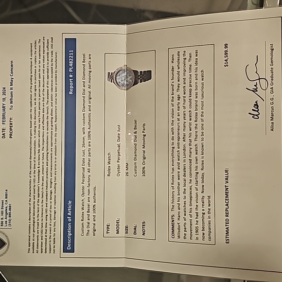 Rolex BLUE MOTHER OF PEARL DIAL & DIAMOND BeZeL - Picture 10 of 10